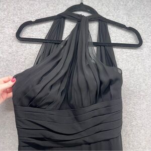 Wtoo Elegant Black Halter Maxi Dress